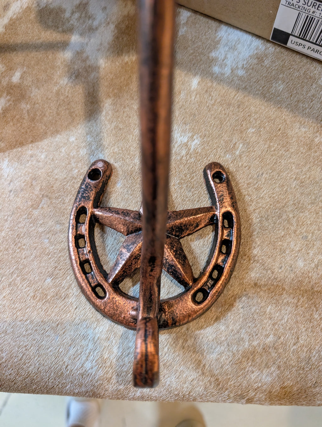 Western Copper Wall-Mounted Cowboy Hat Holder – Rustic Hat Rack for Home & Barn Décor