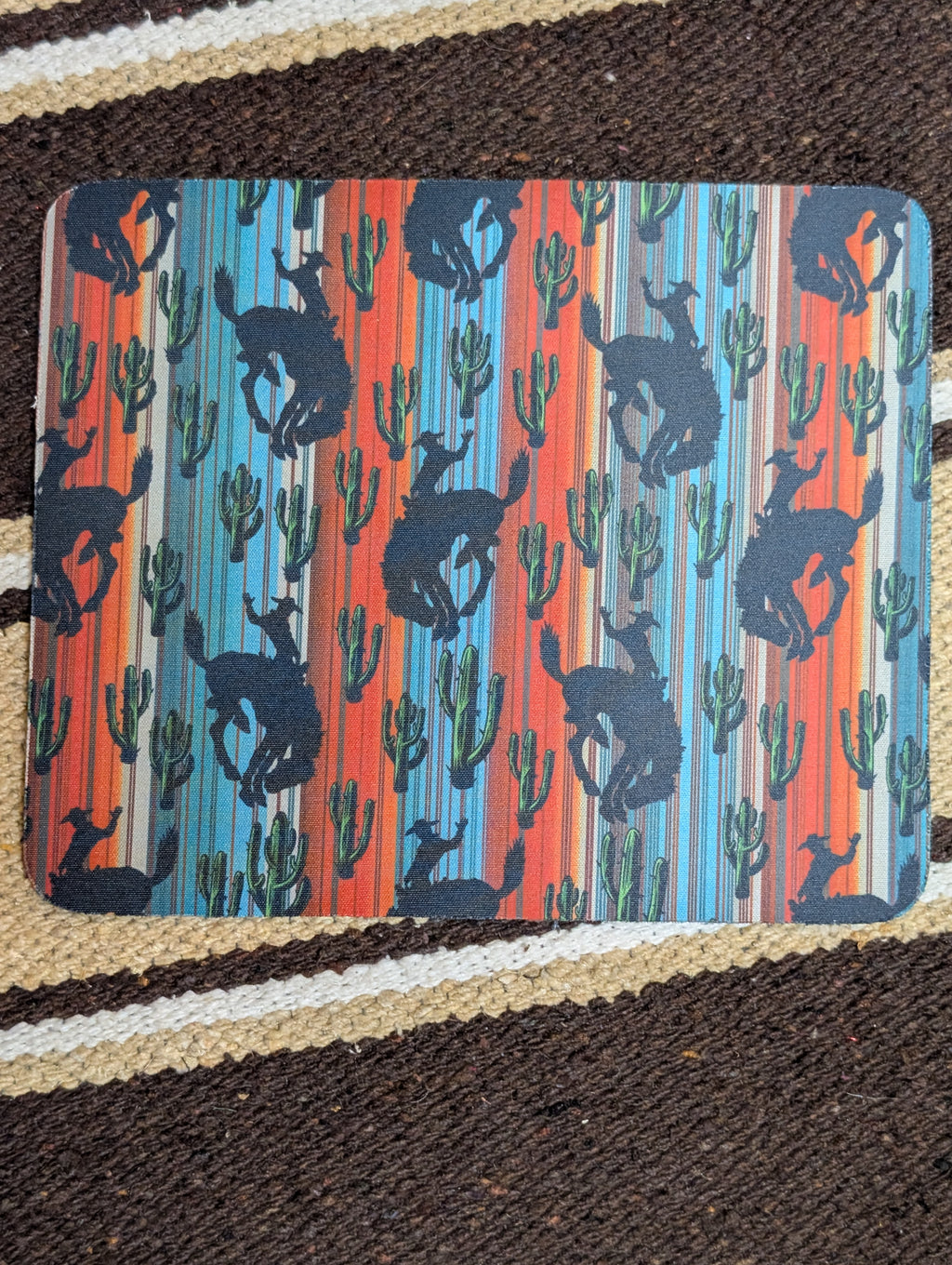 Western Style Square Mouse Pad – Rustic Desk Accessory & Gift Idea