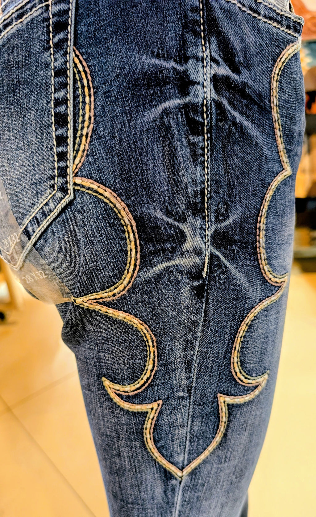 Grace in LA Simple Side Embroidered Mid-Rise Flare Jeans