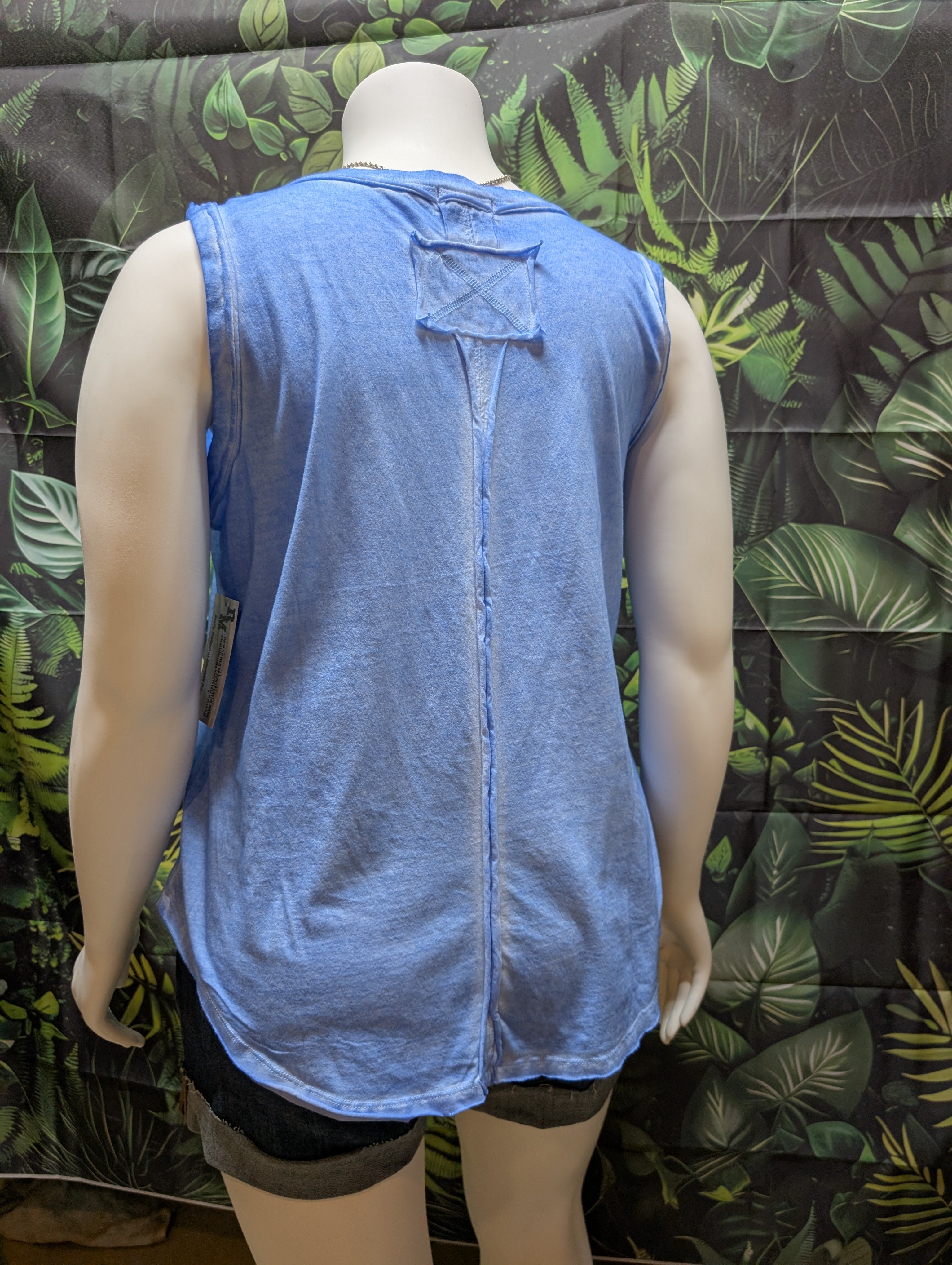 Raw Edge V-Neck Sleeveless Top - Plus Size