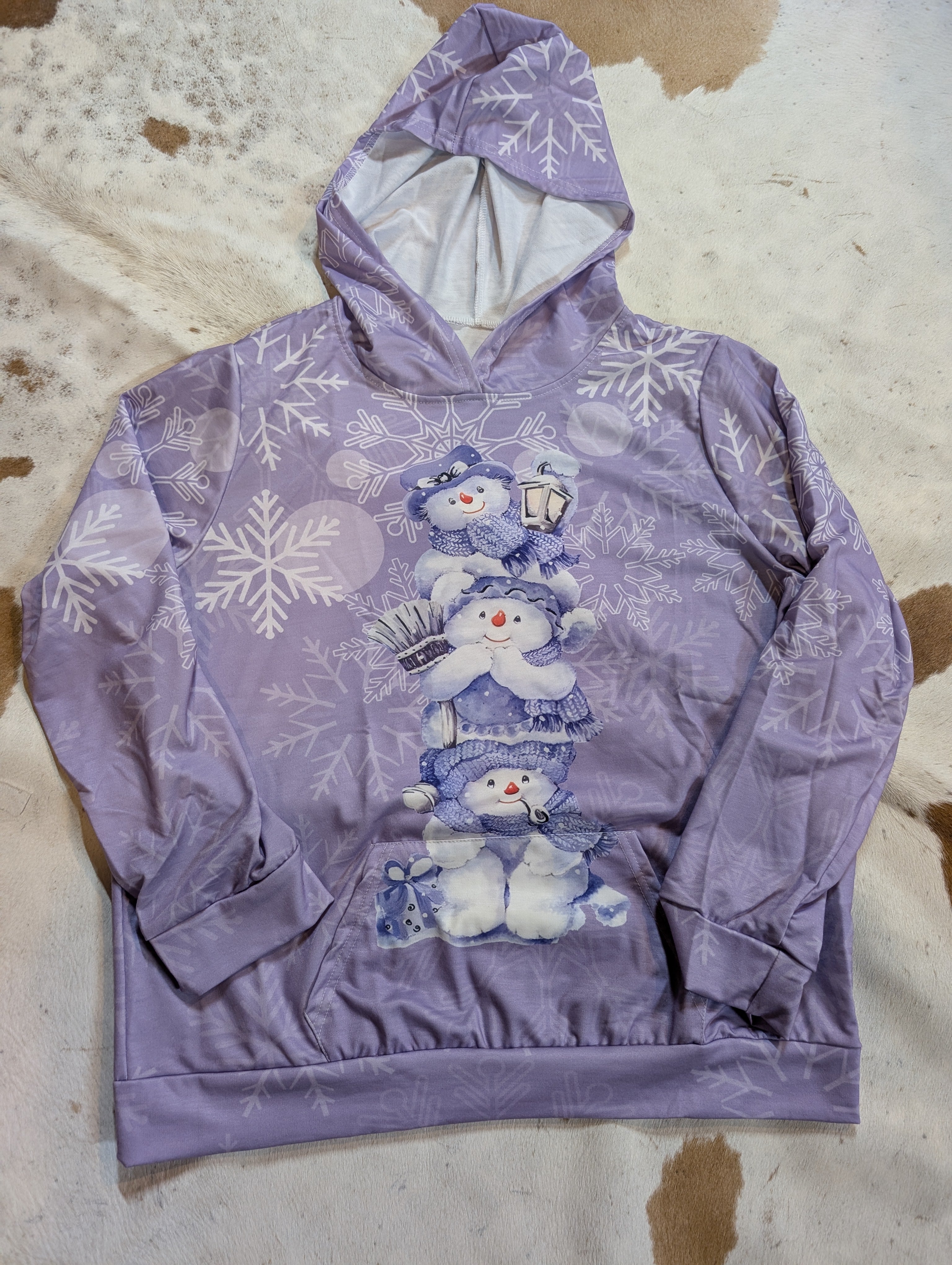 Women’s Purple Snowman Hoodie – XL Only, Final One