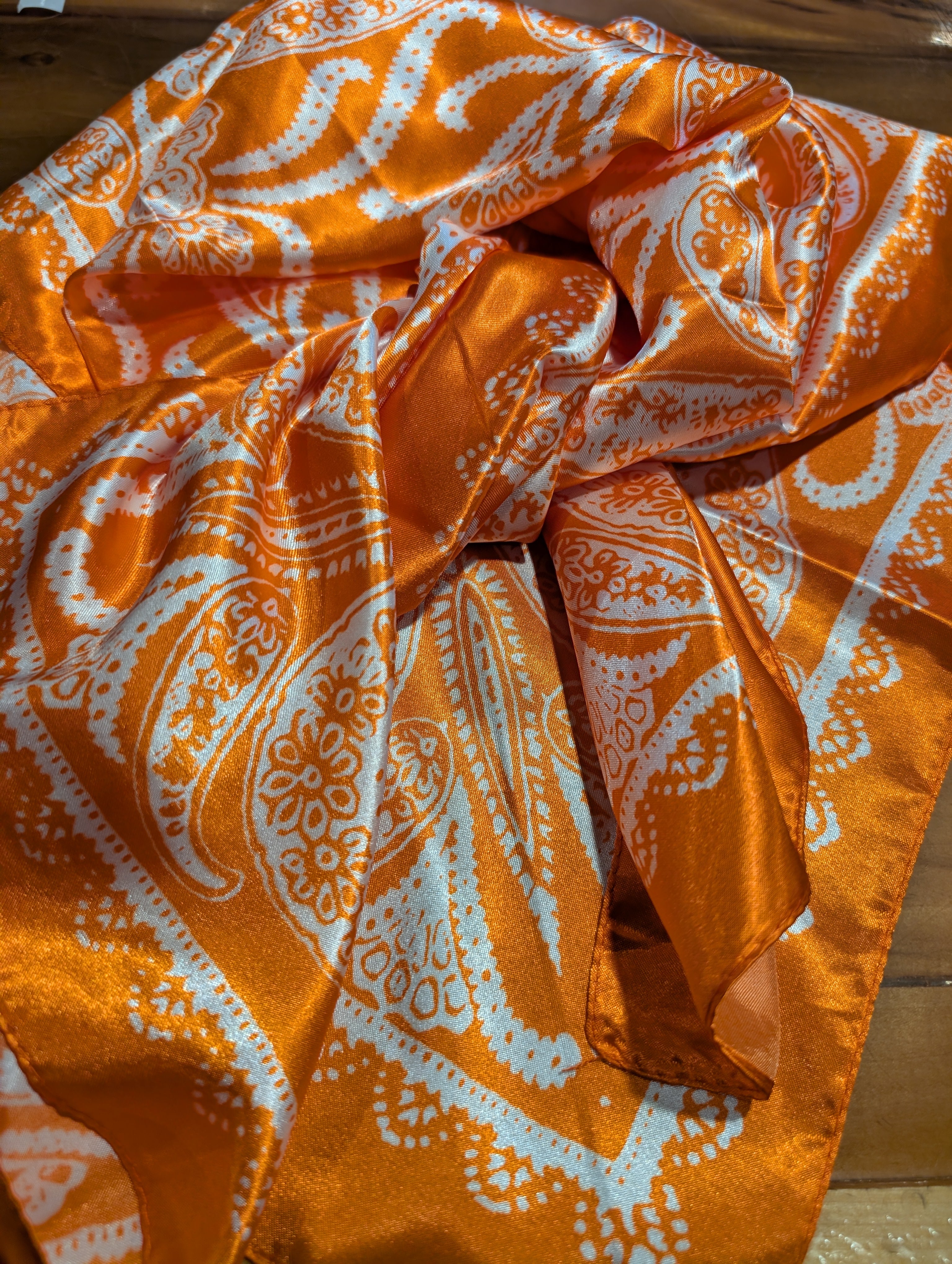 Vintage Western Print Wild Rag – Large 35" Silk-Feel Scarf for Men & Women