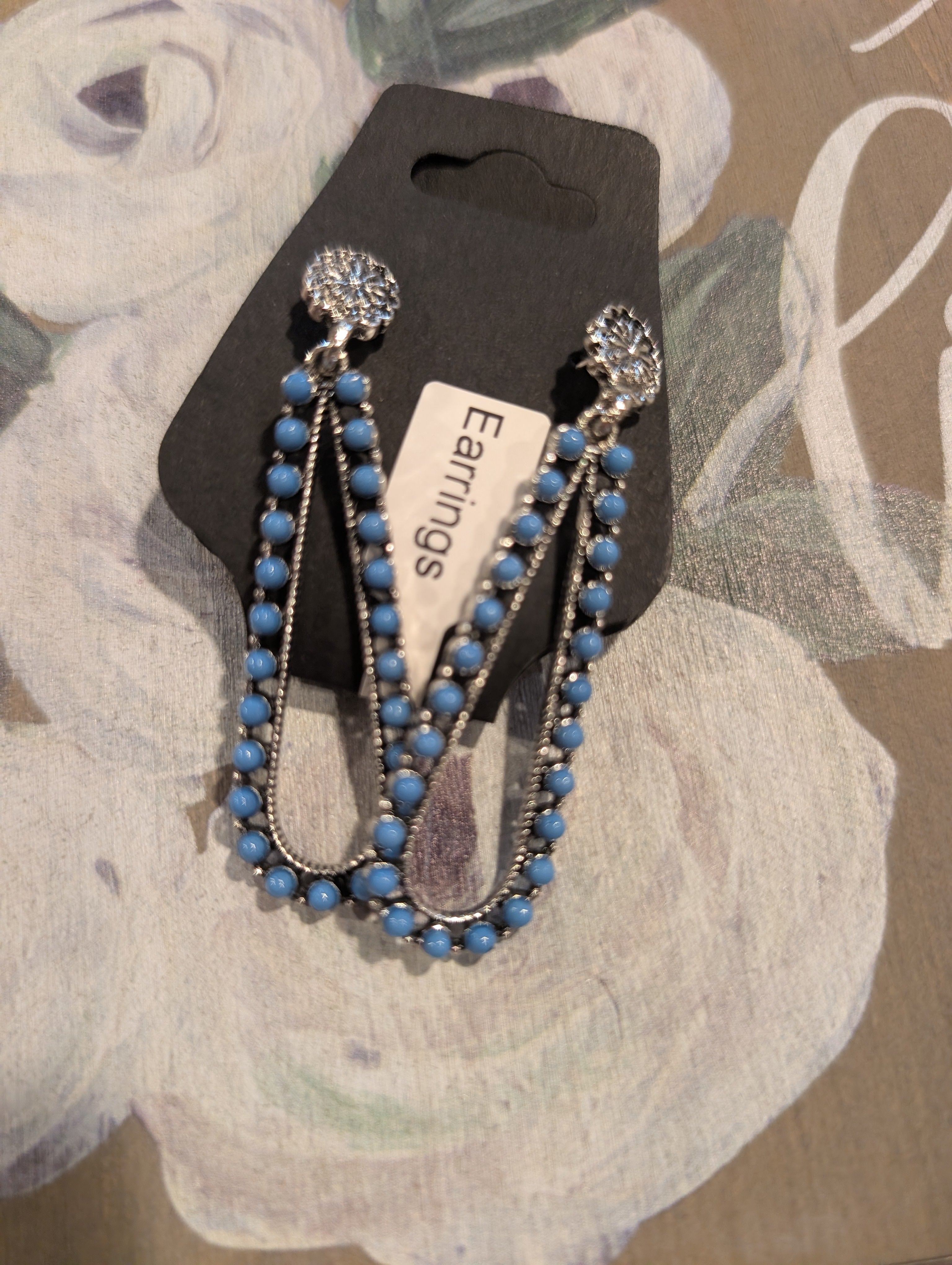 Turquoise Beaded Teardrop Dangle Earrings – Western Chic