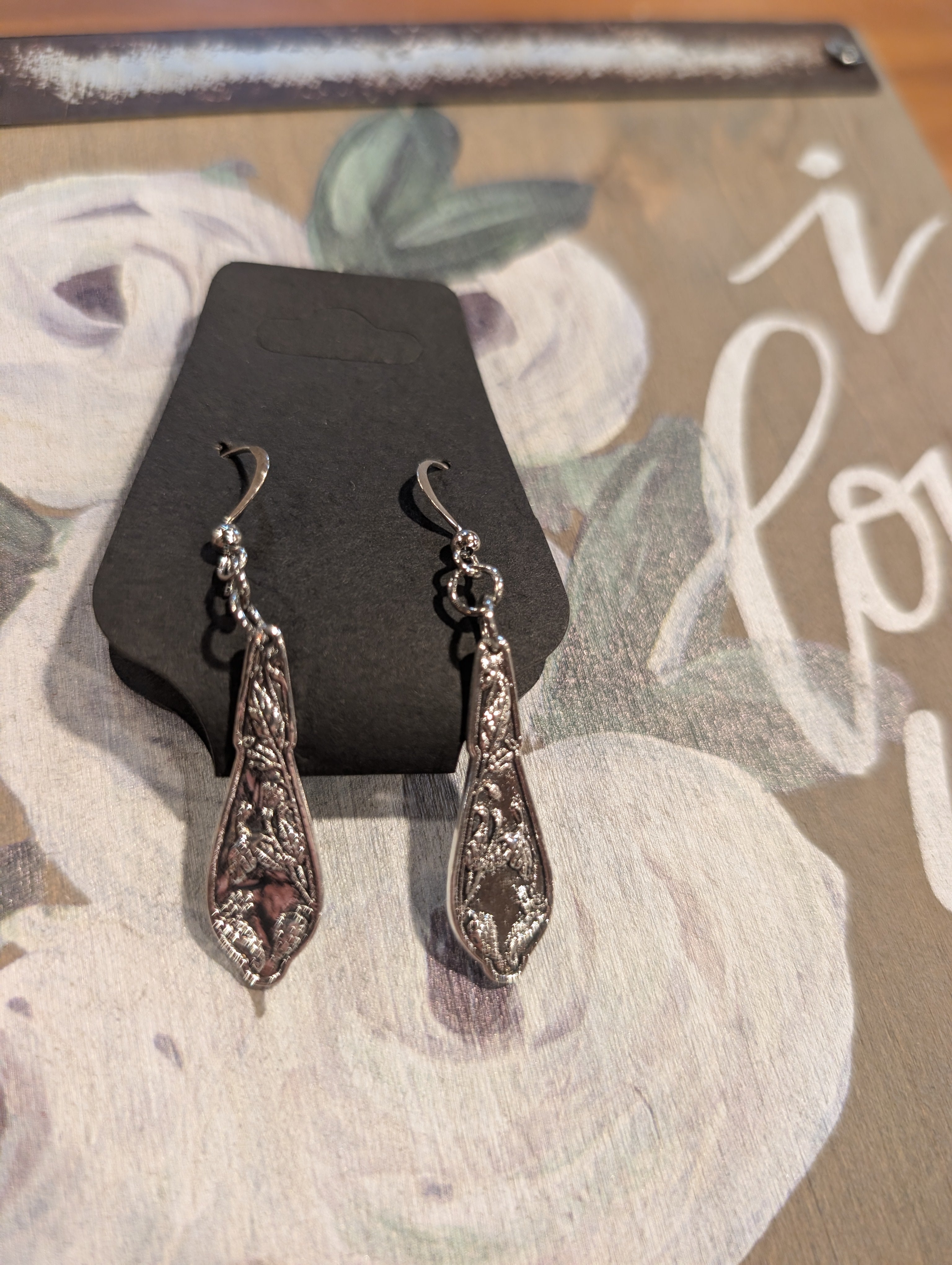 Western Engraved Silver Drop Earrings – Vintage Cowgirl Style
