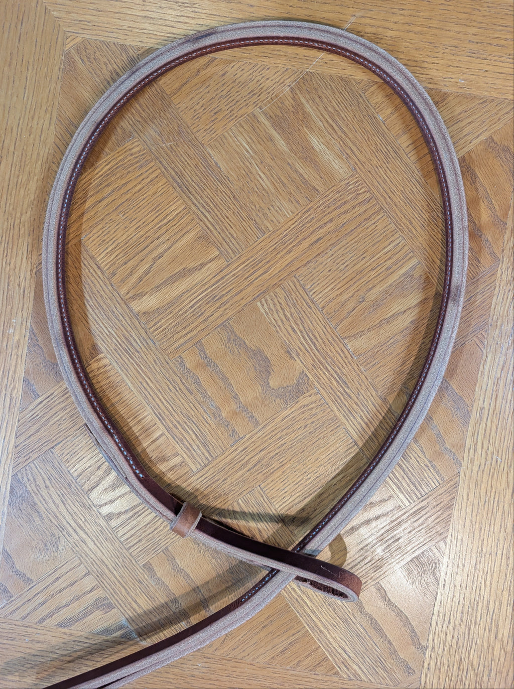 48" Harness leather over & under whip. Made in the USA