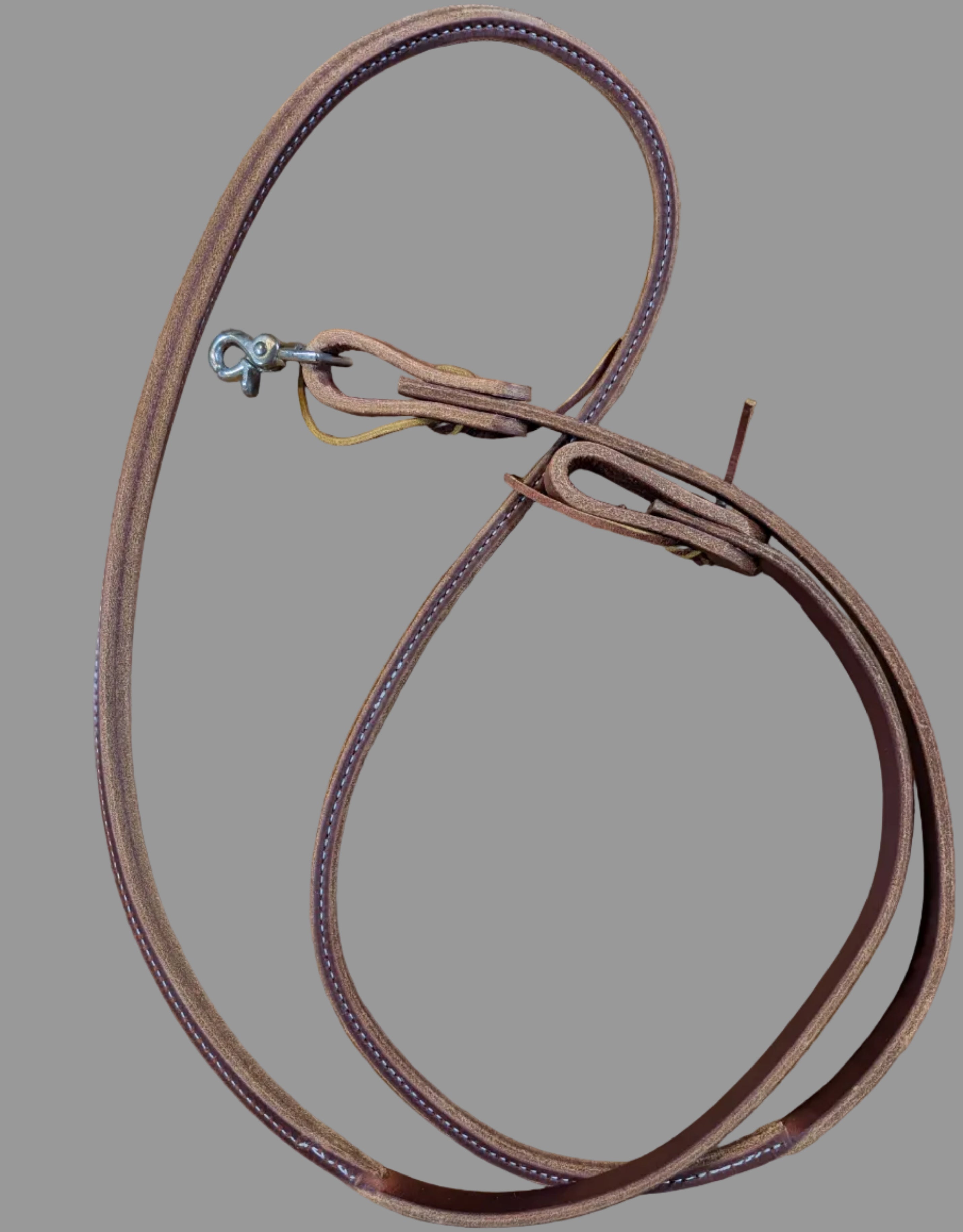 Brown leather contest rein