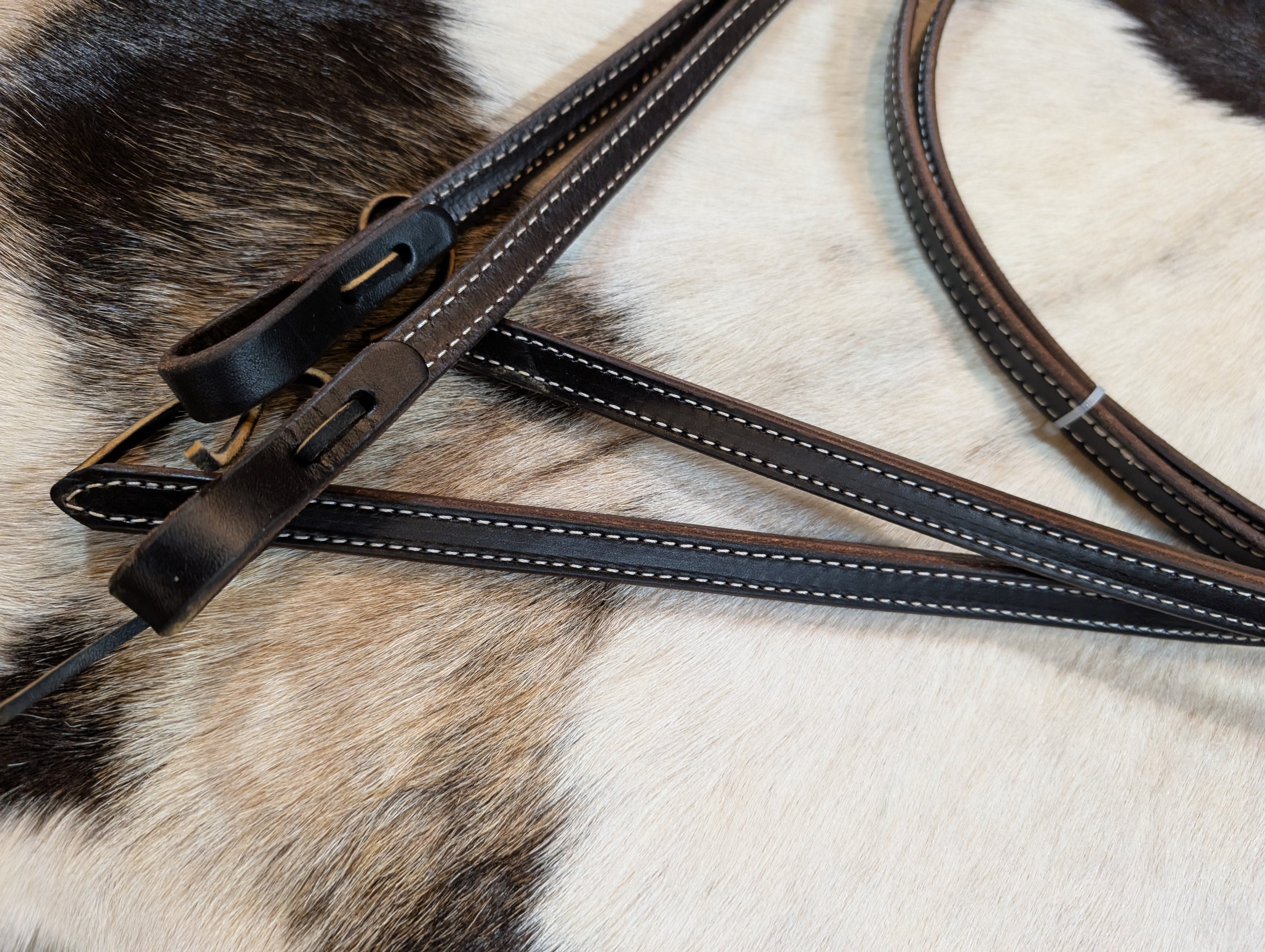 Stitched Weighted Leather Reins