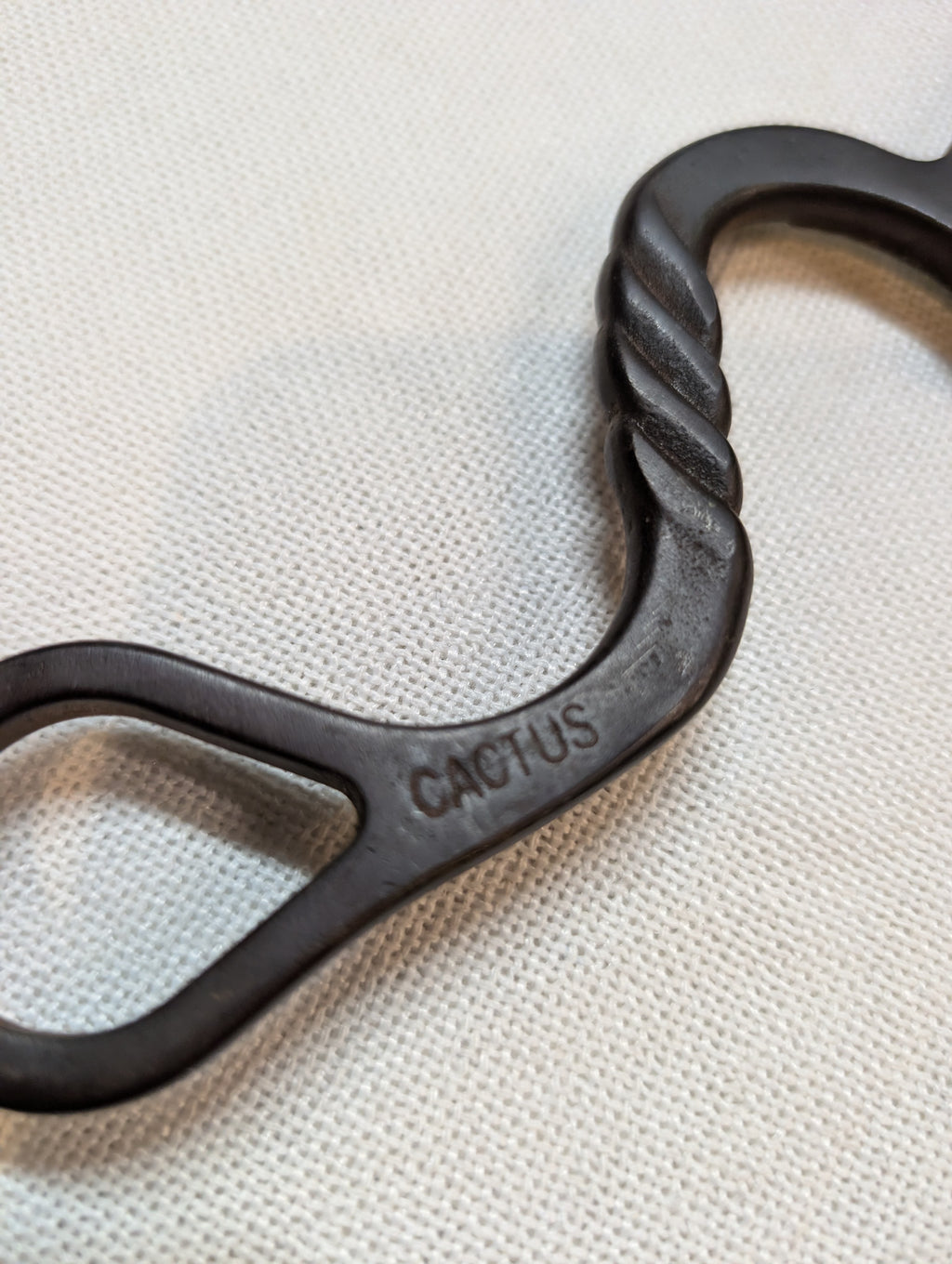 Metal Bit with Cactus stamped on it