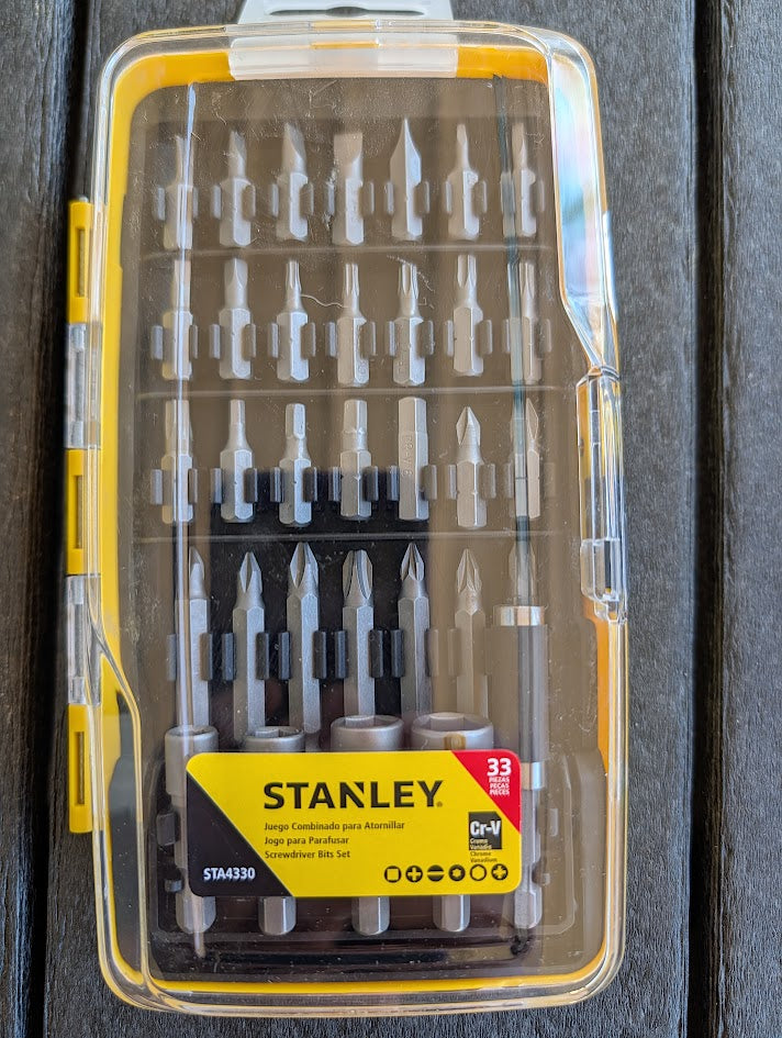 Stanley 33-Piece Screwdriver Bit Set – Cr-V Multi-Bit Kit with Case