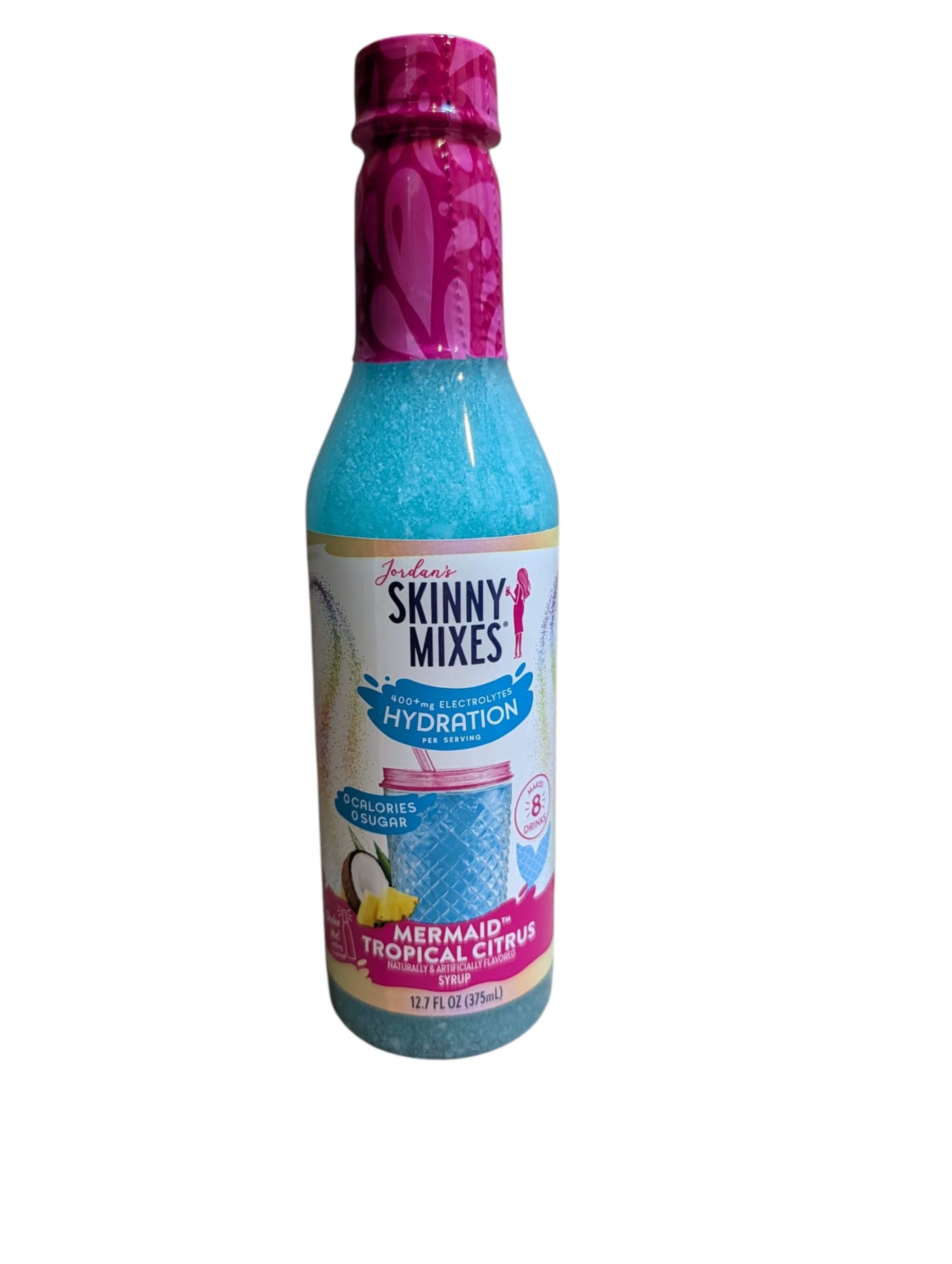 A bottle of Jordan's Skinny Mix Mermaid Tropical Citrus Hydration 375ml