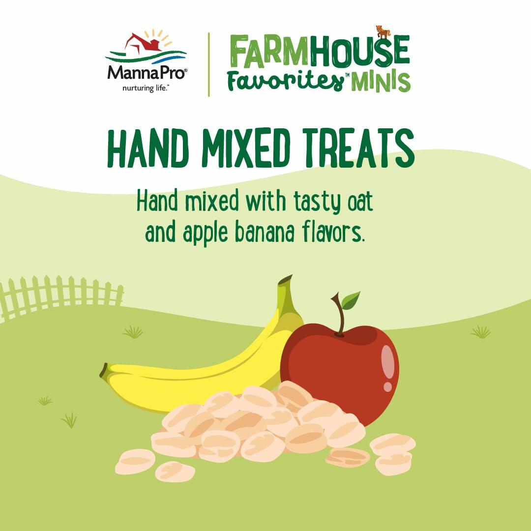 All-natural mini horse and mini donkey treats from Manna Pro – apple-flavored and bite-sized