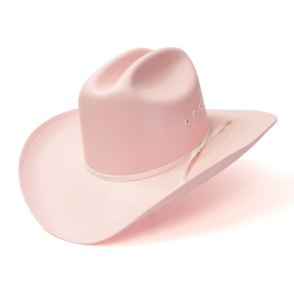 Pink cowboy hat on a white background