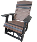 Comfy style swivel glider in brown and black.