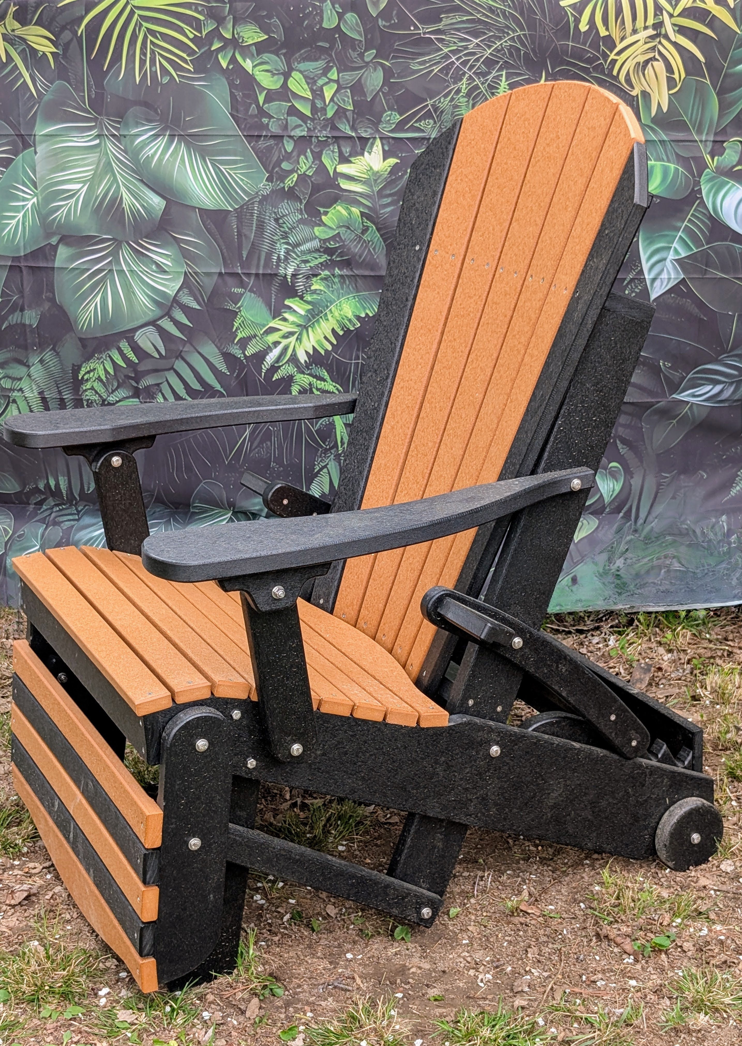 Eco-friendly outdoor recliner chair made from recycled plastic lumber