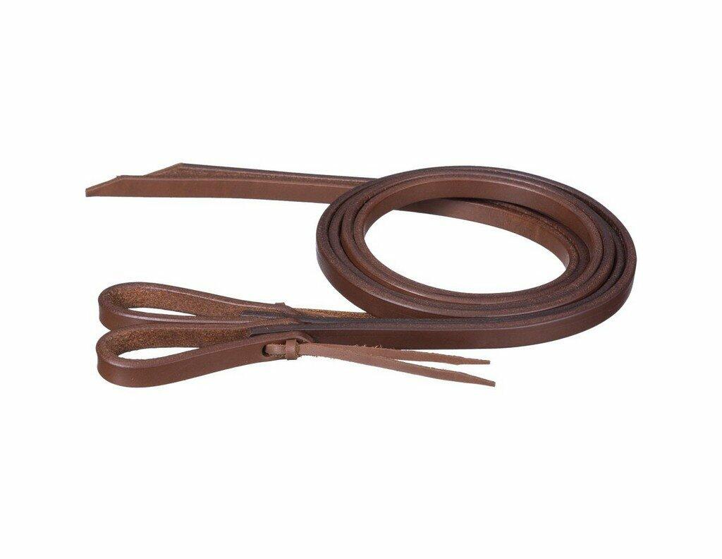 Brown leather strap on a white background