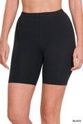 Black biker shorts on a lady