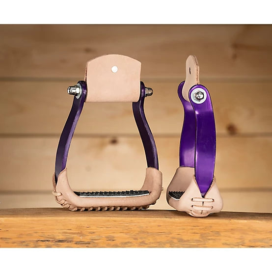 Tough 1 Colored Aluminum Barrel Racing Stirrups Purple