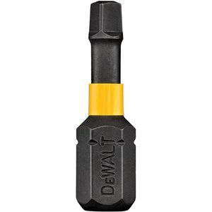 DeWalt drill bit with black and yellow design on a white background