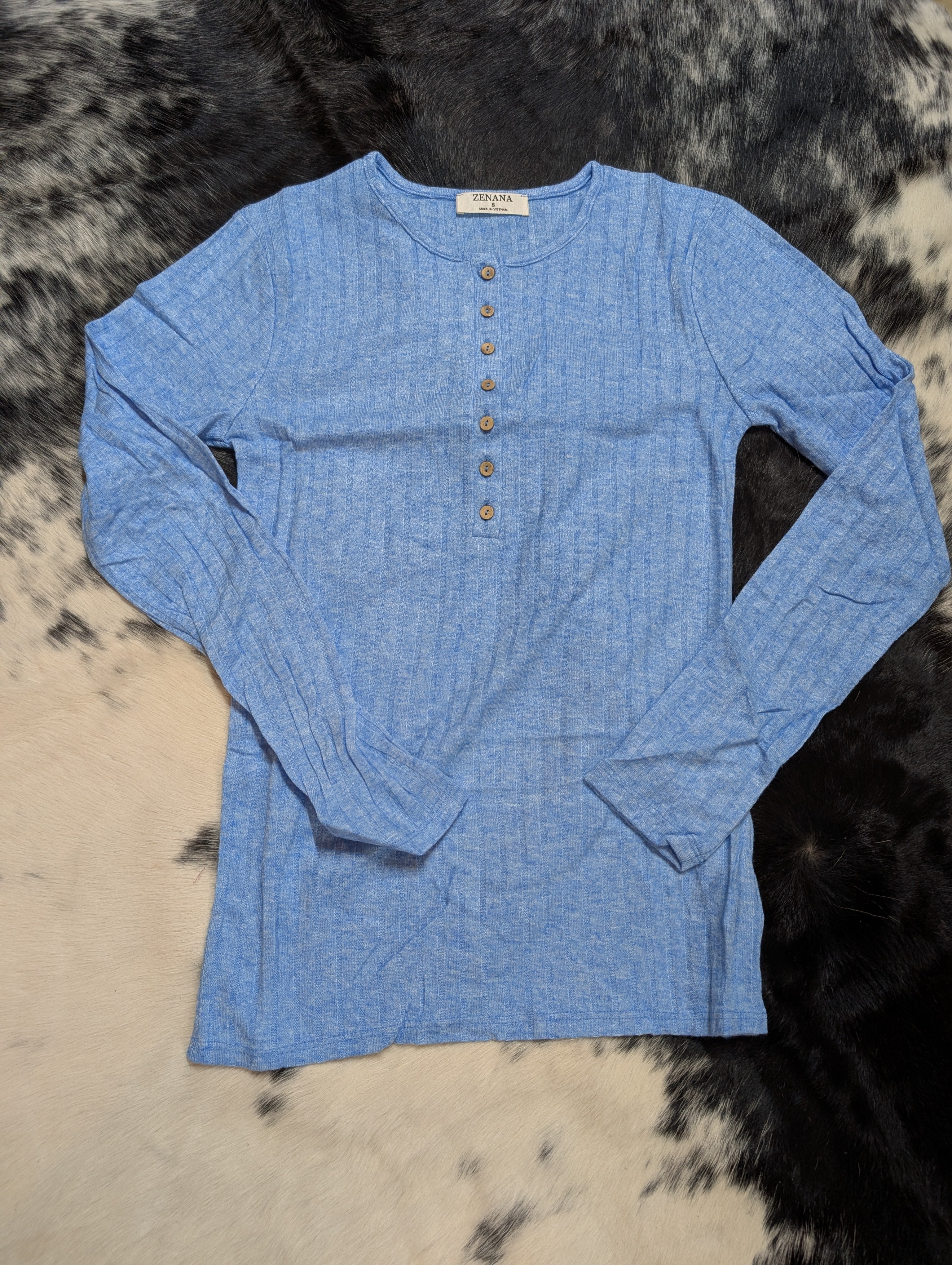 Zenana Women’s Ribbed Long Sleeve Button Down Top – Soft Fitted Layering Shirt