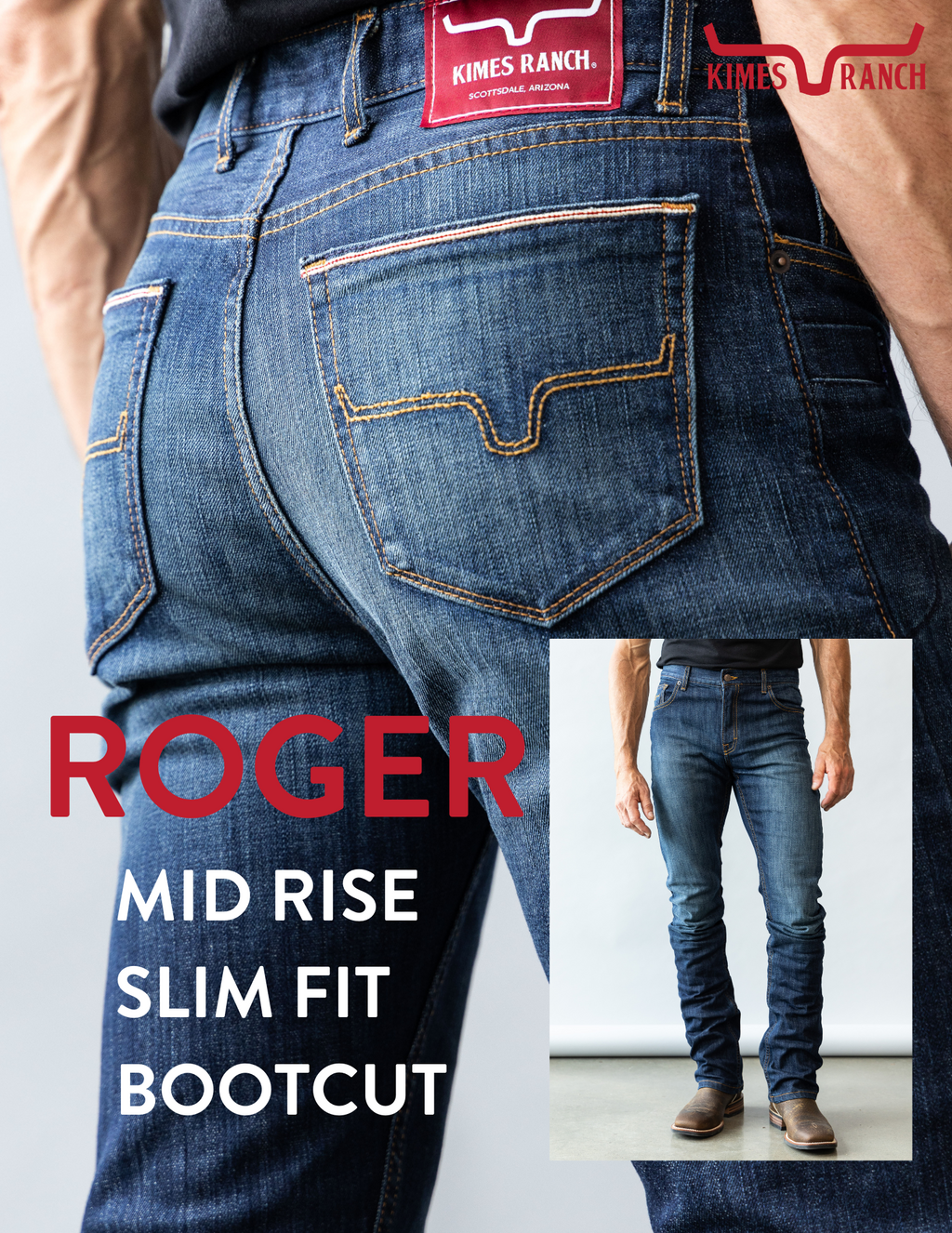 The Roger is a modern take on a classic cut jean featuring a mid-low rise and slimmer fit. 