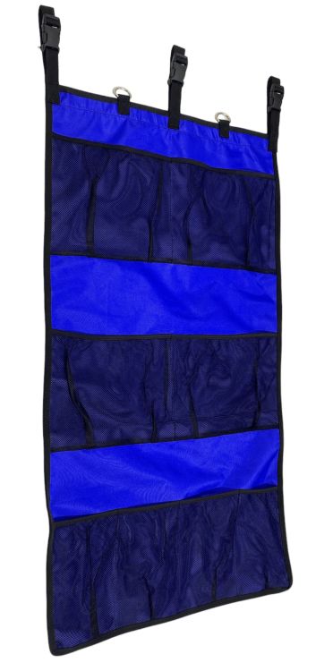 Available in several colors. This hanging storage caddy is the ultimate solution for your trailer organization needs!