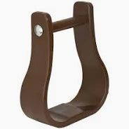 Brown plastic stirrup on a white background
