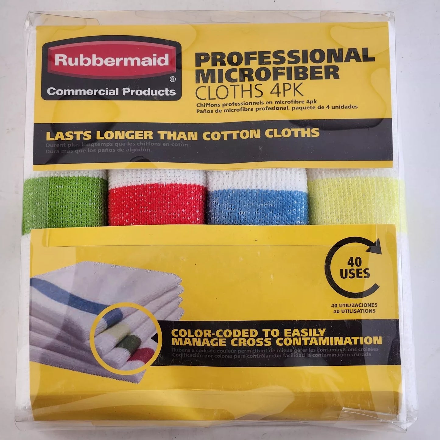 Rubbermaid Commercial Products Professional Microfiber Cloths 4 Pack