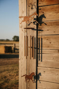 Rustic Horse wind chime with horseshoe and beads