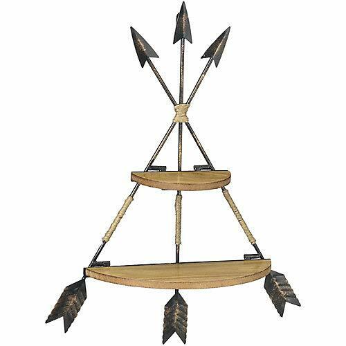 Decorative 3-arrow wall shelf for Western or farmhouse interiors
