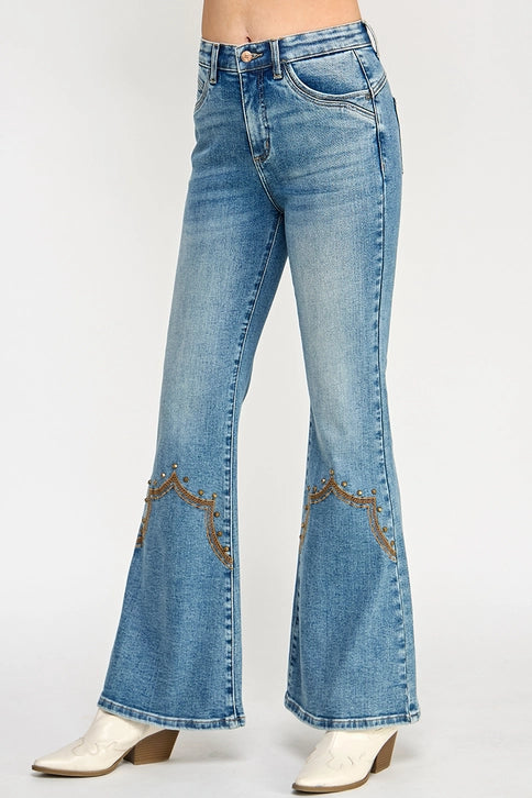 Saige HIGH Rise Western Blue Jeans