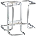 A heavy reinforced chrome salt block holder with pre-drilled holes for mounting.