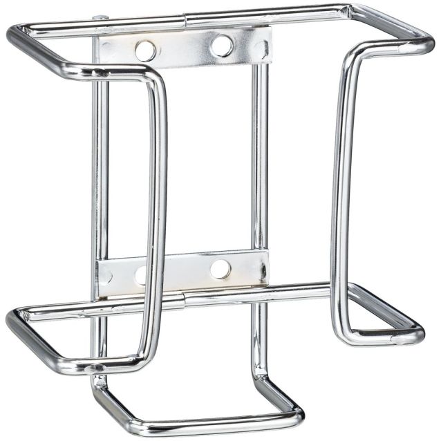 A heavy reinforced chrome salt block holder with pre-drilled holes for mounting.