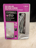 Box of Everbilt self-drilling hex head screws.