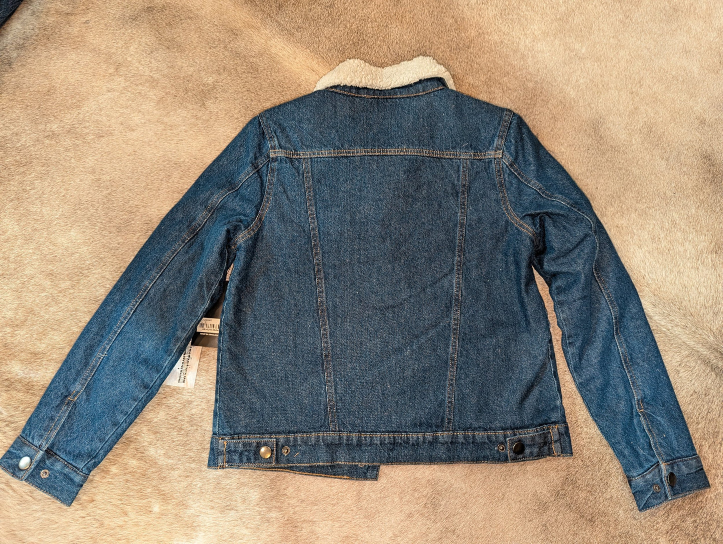 Sherpa Lined Dark Wash Denim Jacket