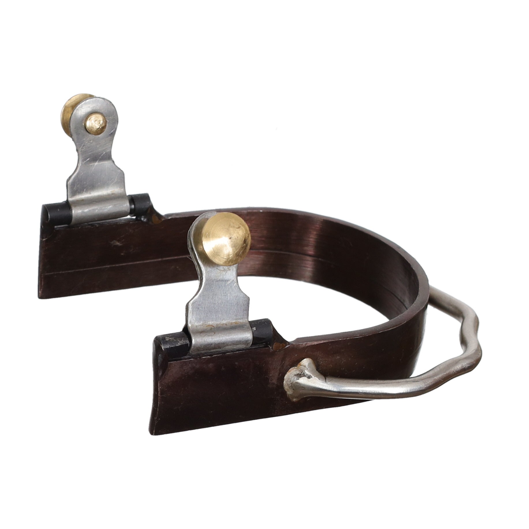 Ladies brown humane bumper spur upclose