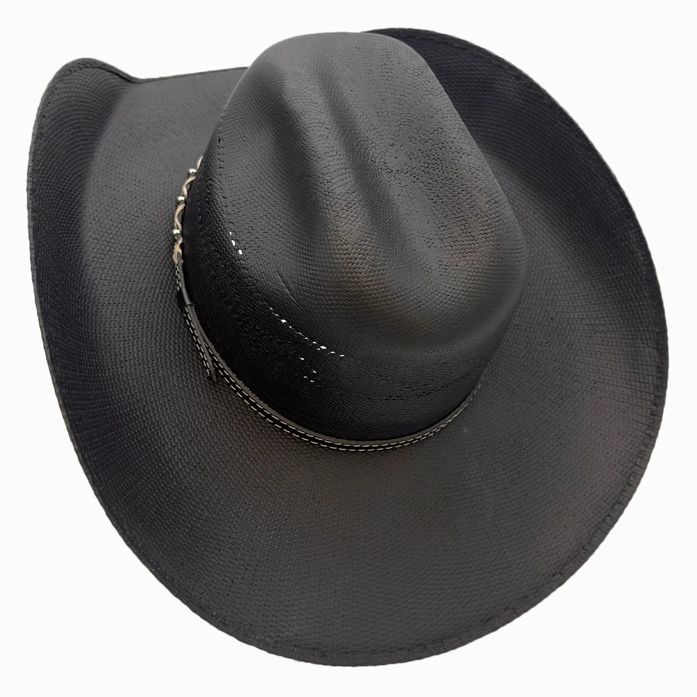 Top View Black cowboy hat  size medium