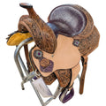 Silver Royal Saddle with 10" seat and purple accents