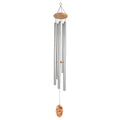Silver wind chime with wooden accents 