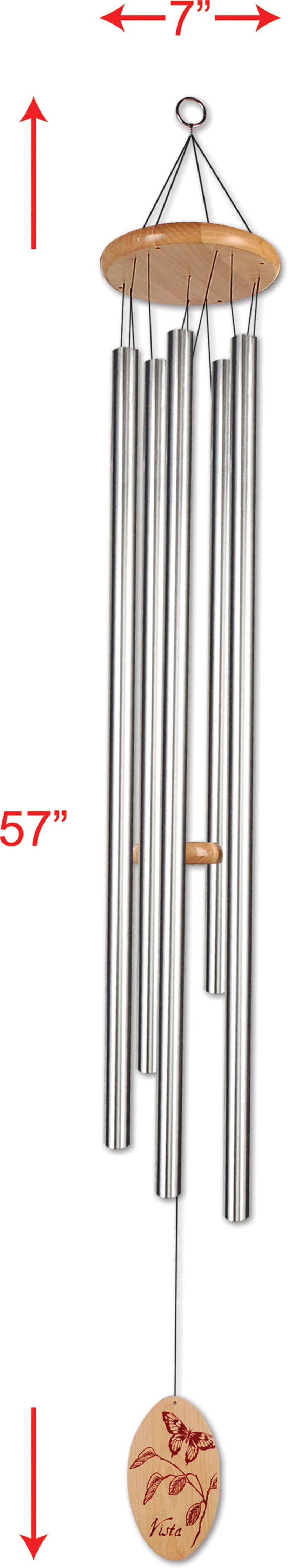 Silver Vista Wind Chime 57" Garden Decor Wind Chime - 90641