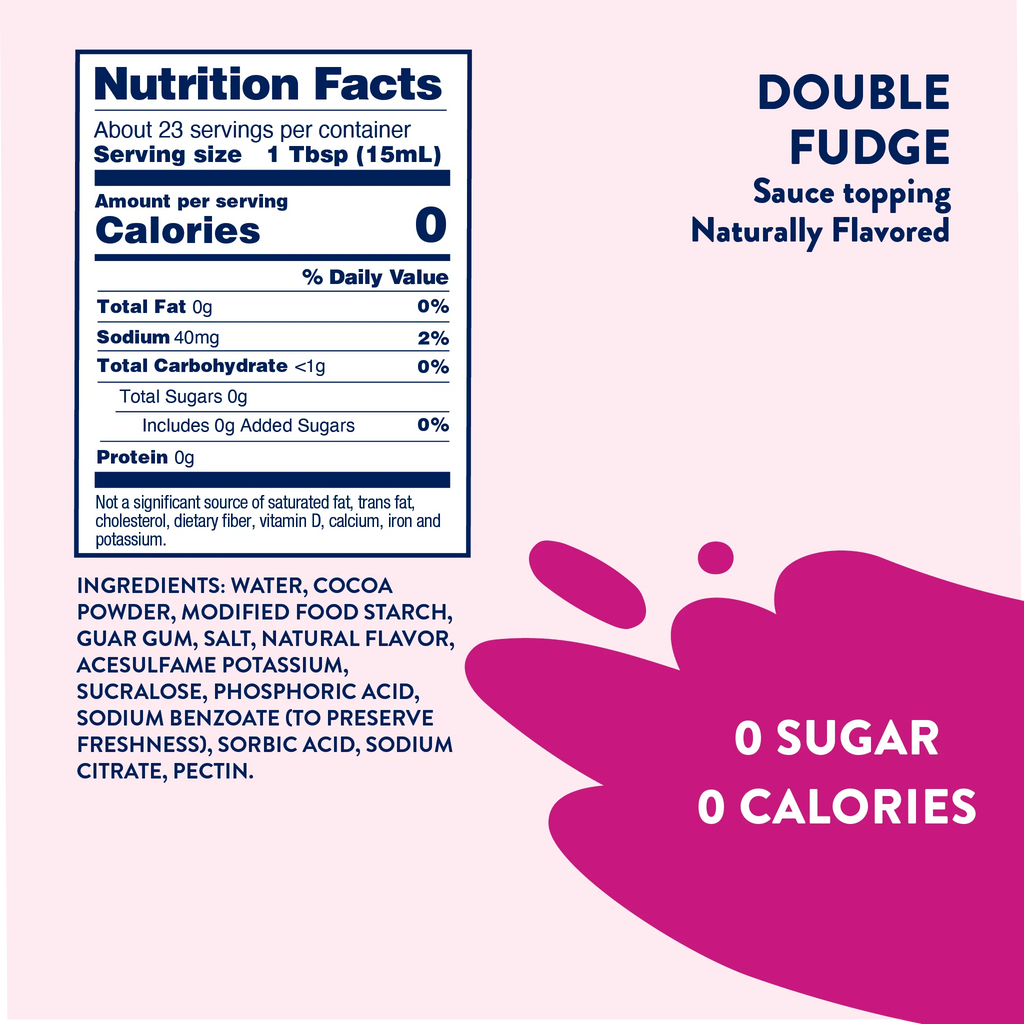 Nutrition facts label for double fudge sauce 