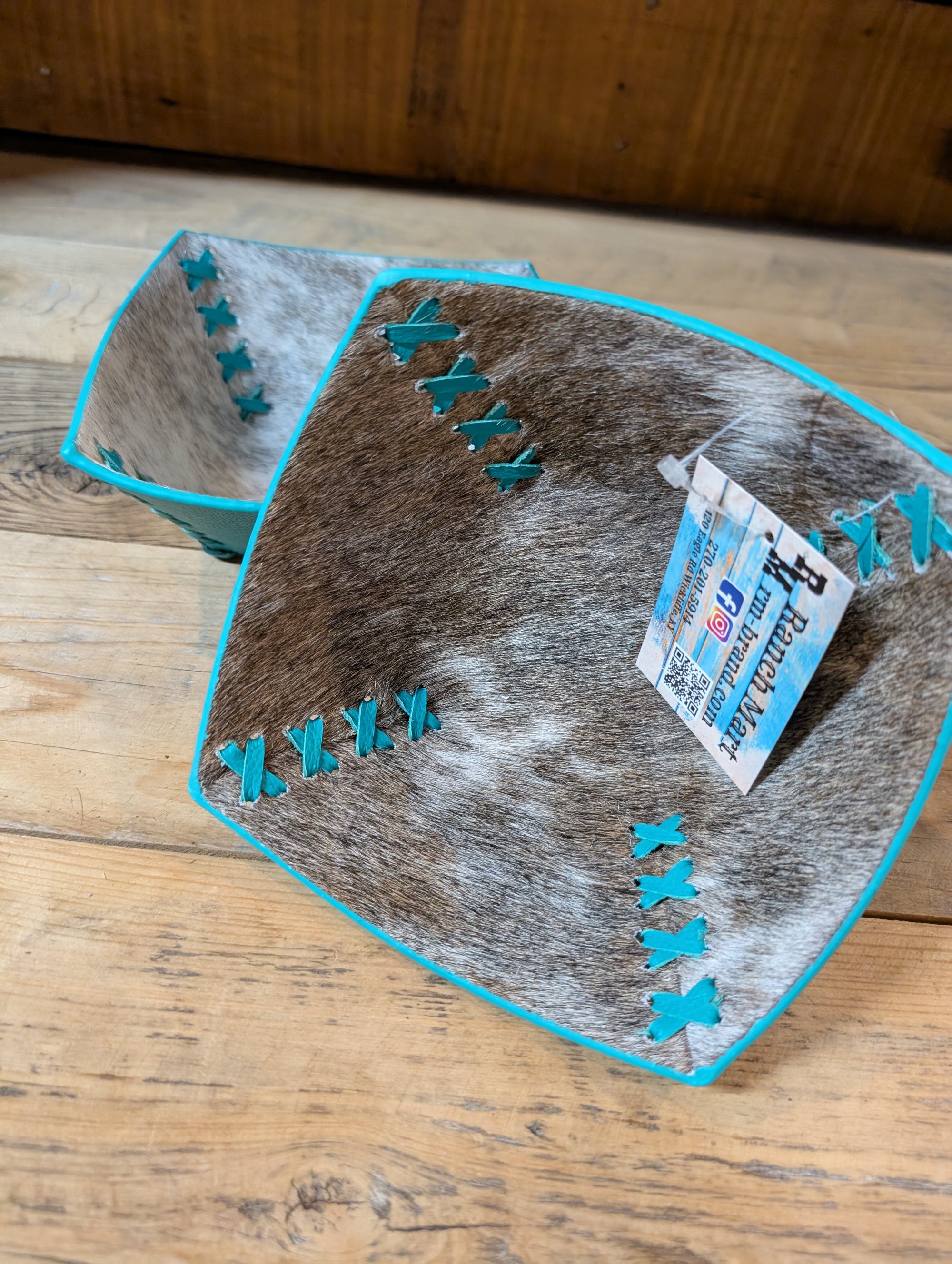 Small Cowhide Catchall Bowls