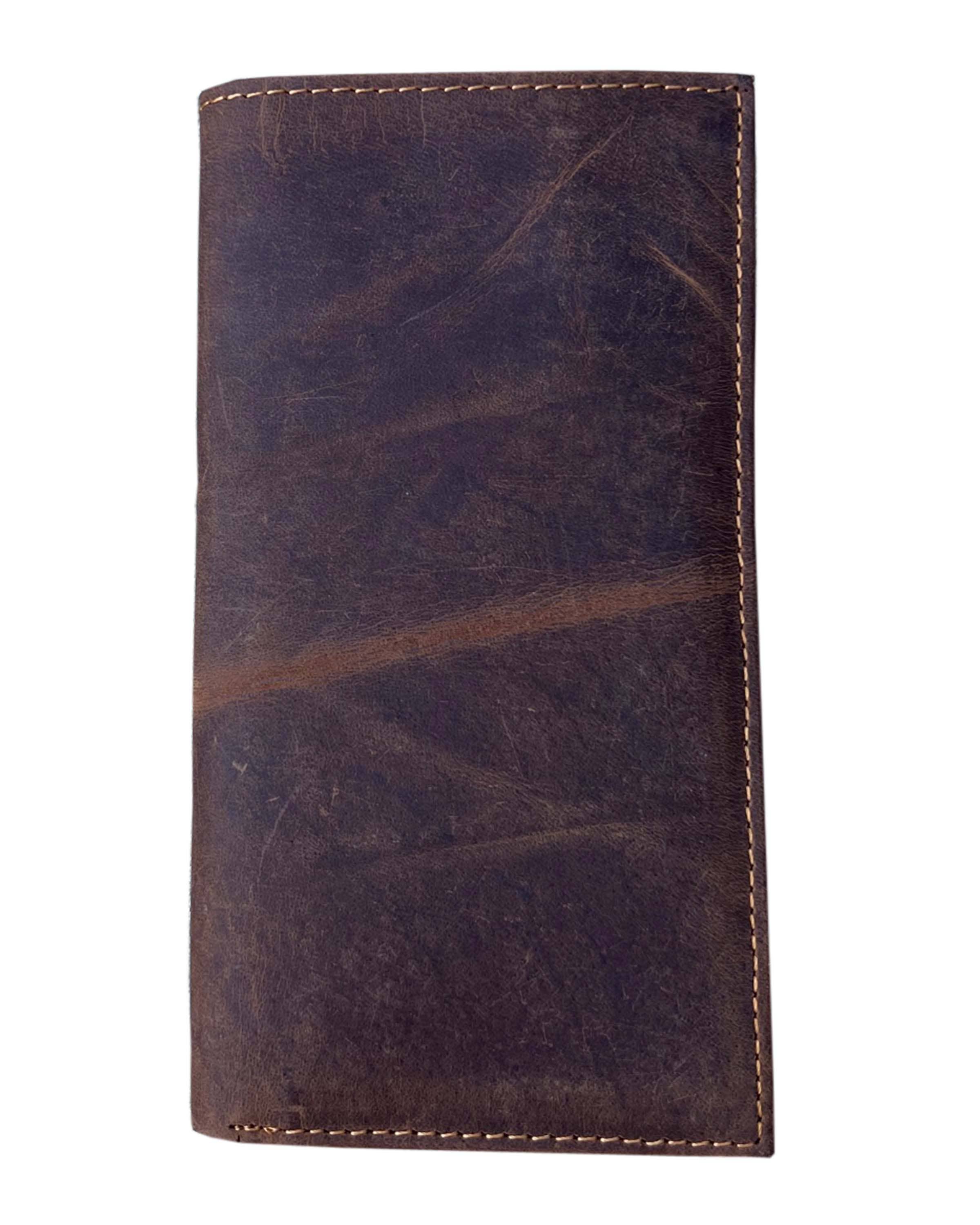 Brown leather wallet on a white background
