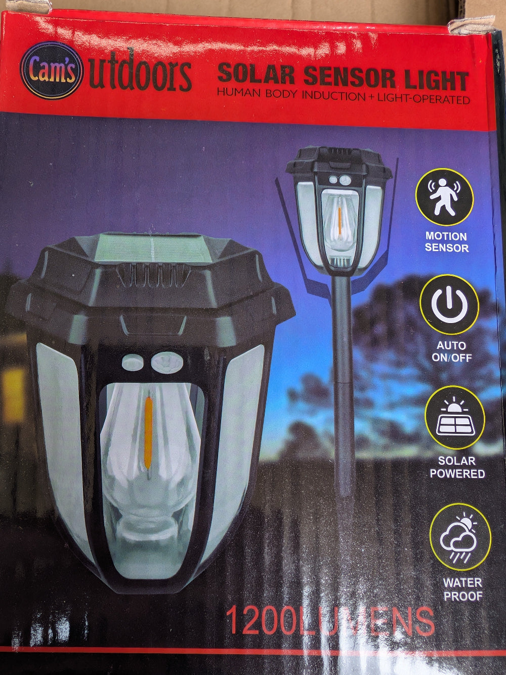 Solar light "Solar-powered motion sensor light backyard fence for eco-friendly security lighting."