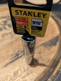 Stanley socket on a wooden surface