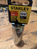 Stanley deep socket on a wooden surface