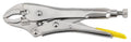 Locking pliers with a yellow handle on a white background