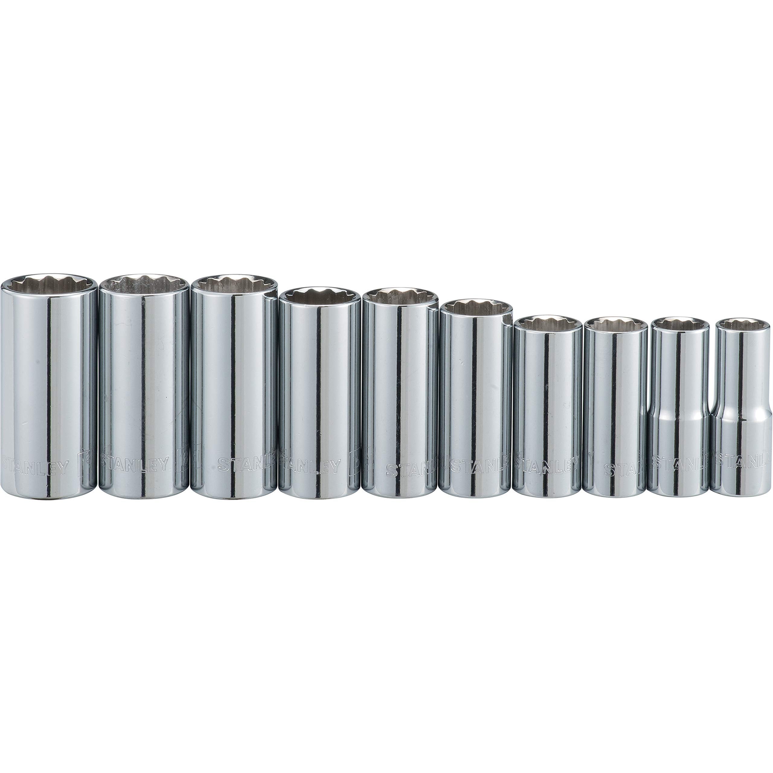 Stanley Deep Socket 3/8 MM 10PC 