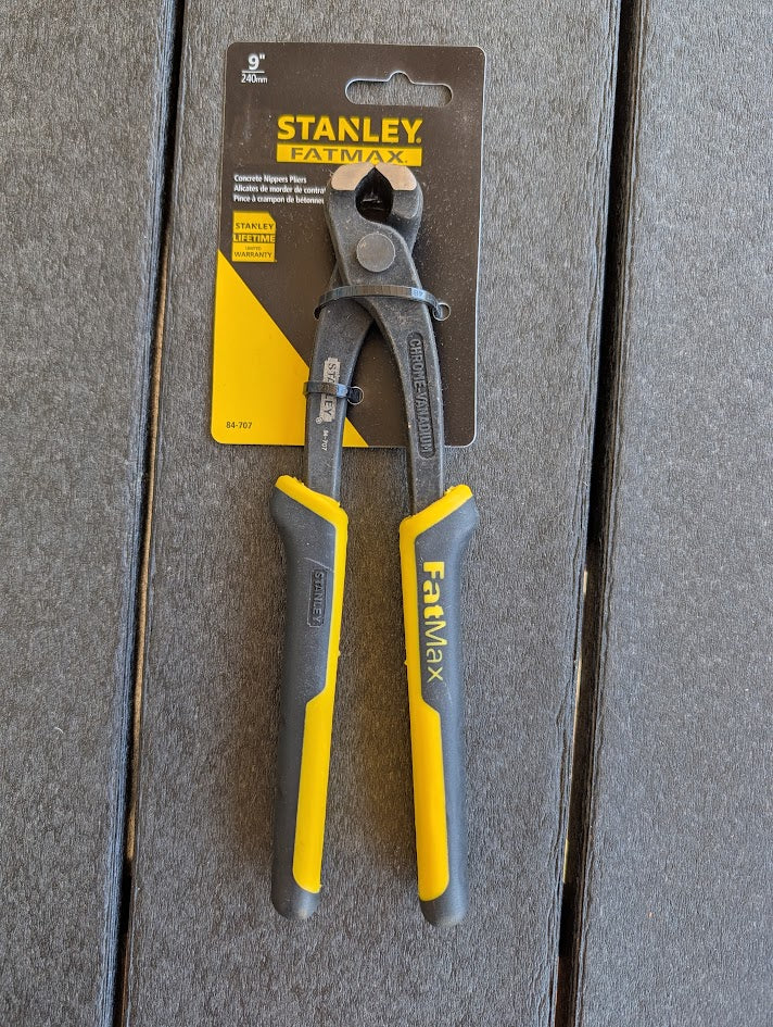 Stanley FatMax pliers on a gray background
