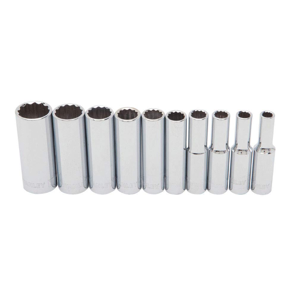 10pc 1/4" deep socket set