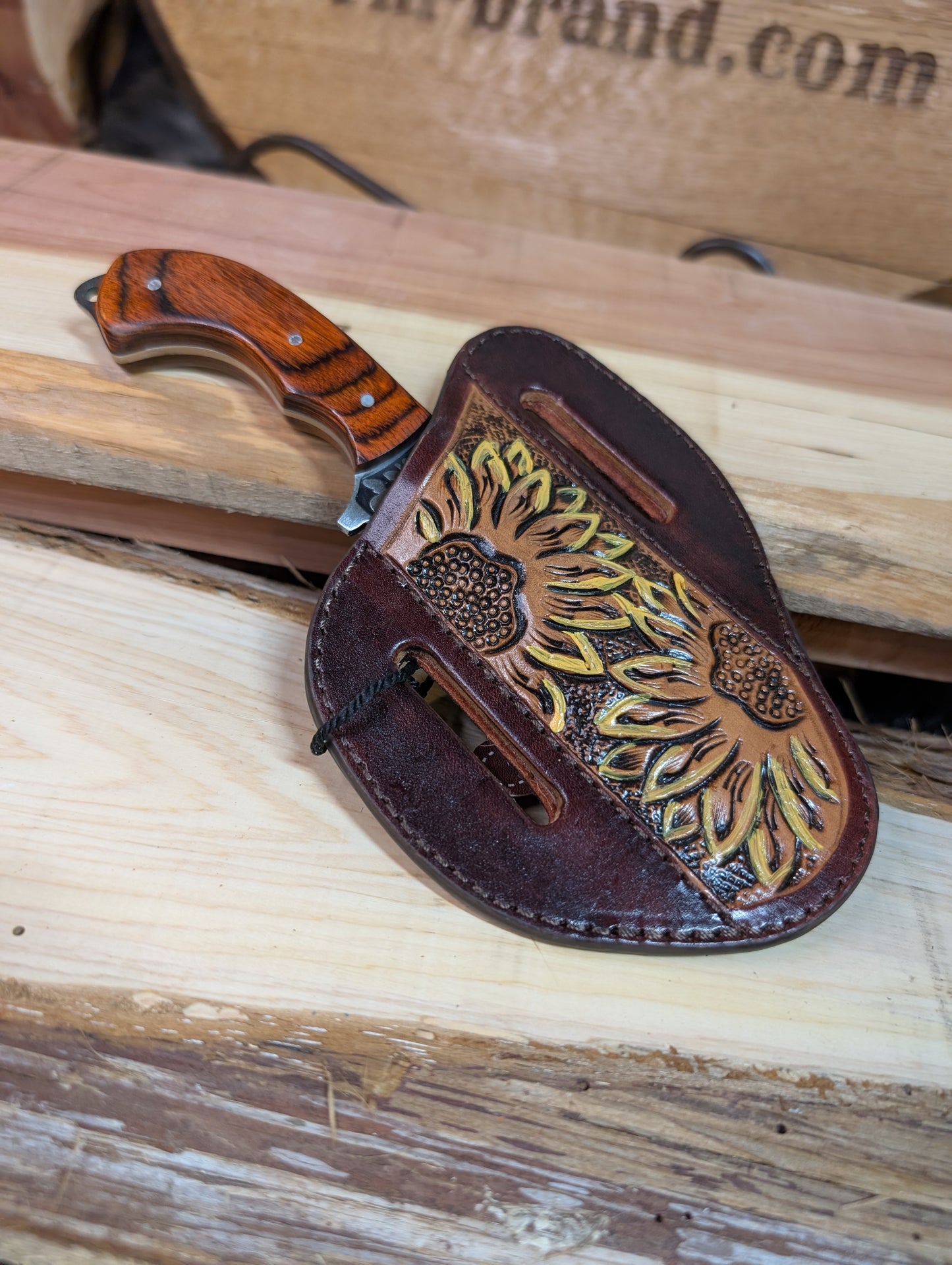 Sunflower Tooled Sheath